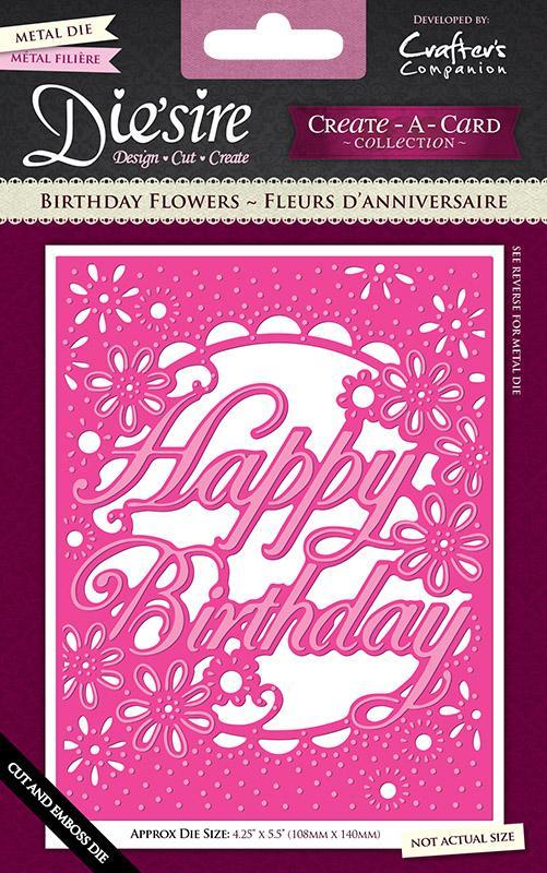diesire create a card a2 card size die birthday flowers a2 card size