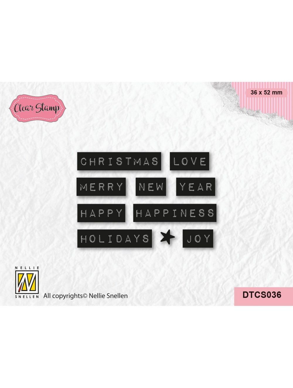 Nellie Snellen Text Clear Stamp - Christmas Love - DTCS036