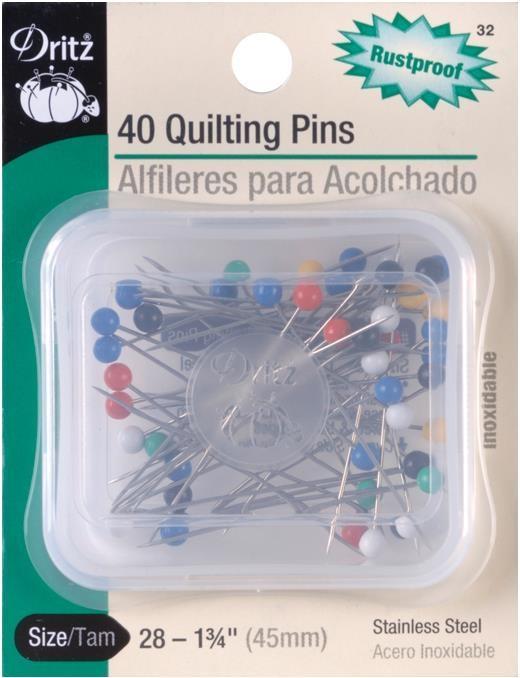 Pins Stainless Steel 40 Quilting Extra Long Colour Ball 45mm