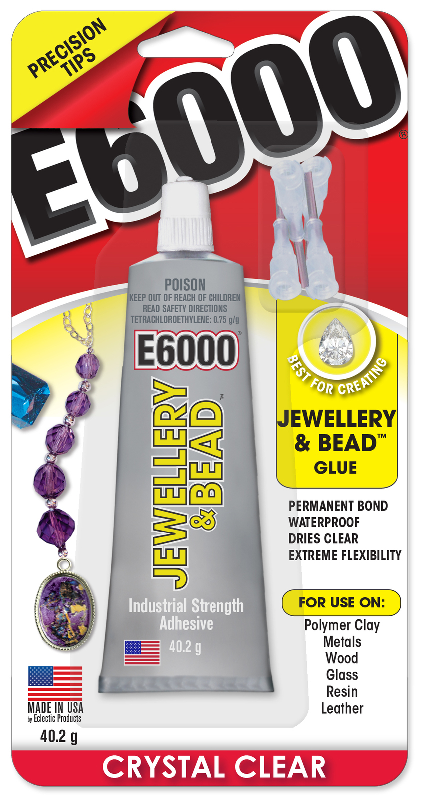 E6000 Crystal Clear Jewellery & Bead Adhesive 40.2g