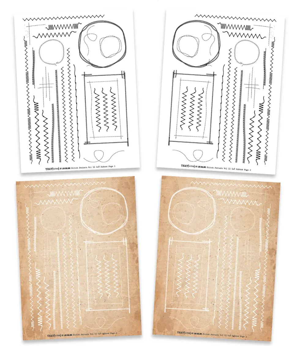 Arden Creative - TEXT(ures) Stitch Pattern Vol. II 6" x 8" Rub-On Transfer Set