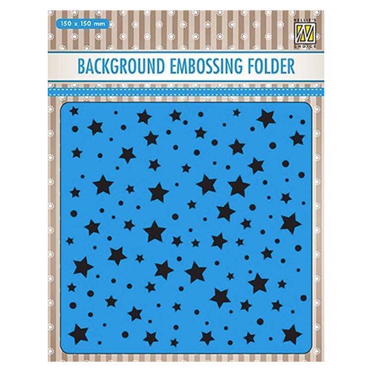 Nellie Snellen Embossing Folder Stars and Dots 15cm x 15cm