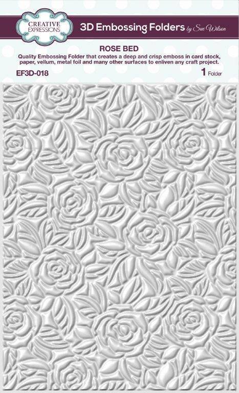 Sue Wilson 3D Embossing Folder 5.75 x 7.5 Rose Bed
