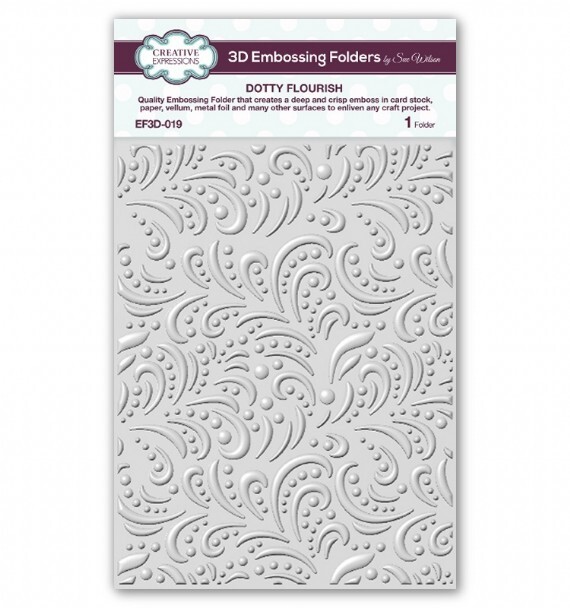 Sue Wilson 3D Embossing Folder 5.75 x 7.5 Dotty Flourish