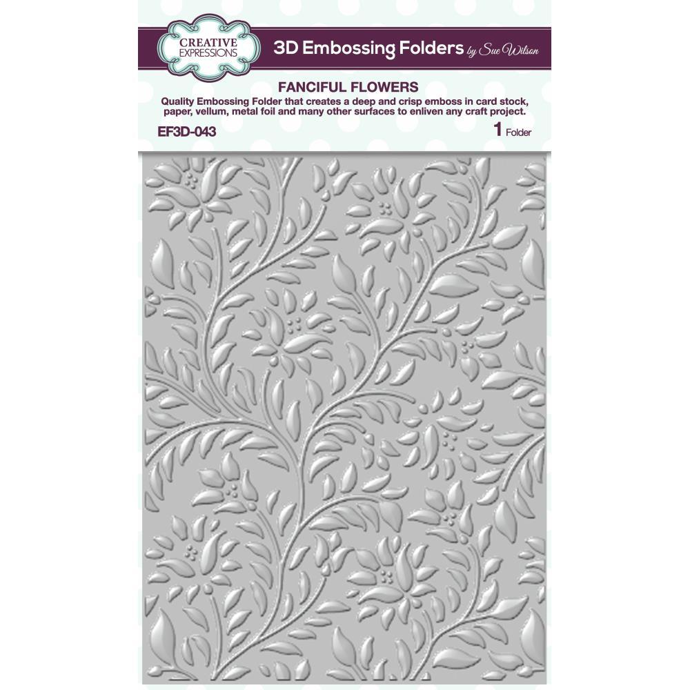 Sue Wilson 3D Embossing Folder 5.75 x 7.5 Fanciful Flowers