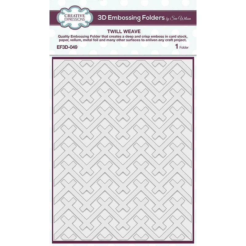 Sue Wilson 3D Embossing Folder 5.75 x 7.5 Twill Weave