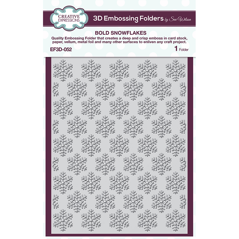 Sue Wilson 3D Embossing Folder 5.75 x 7.5 Bold Snowflakes