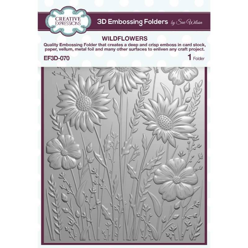 Creative Expressions Wildflowers 5 in x 7 in 3D Embossing Folder EF3D-070