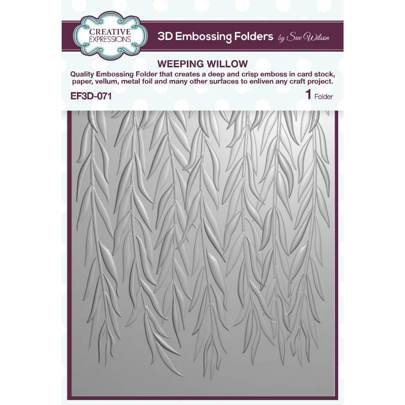 Creative Expressions Weeping Willow 5 in x 7 in 3D Embossing Folder EF3D-071