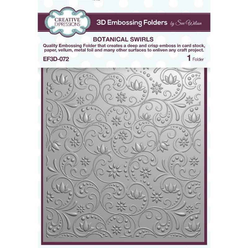 Creative Expressions Botanical Swirls 5 in x 7 in 3D Embossing Folder EF3D-072