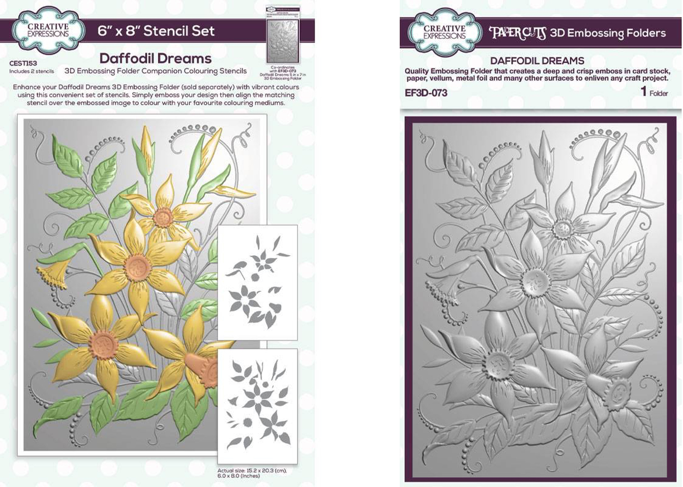 Creative Expressions Daffodil Dreams Embossing Folder and Stencil Bundle