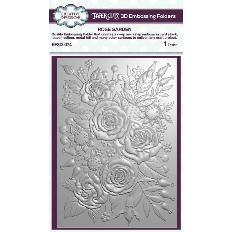 Creative Expressions Rose Garden 5 in x 7 in 3D Embossing Folder EF3D-074