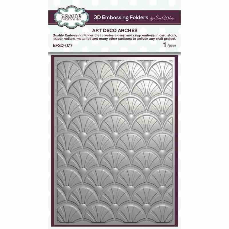 Creative Expressions Art Deco Arches 5 in x 7 in 3D Embossing Folder EF3D-077