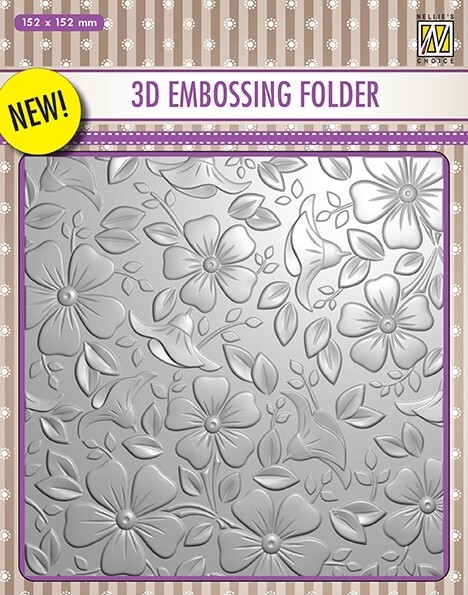 Nellie Snellen 3D Embossing Folder 6x6 Flowers Background EF3D003