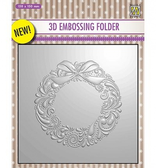 Nellie Snellen 3D Embossing Folder 6x6 Wreath EF3D007
