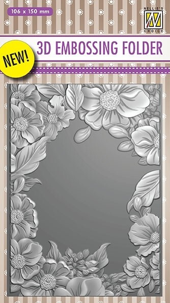 Nellie Snellen 3D Embossing Folder Flower Frame EF3D009
