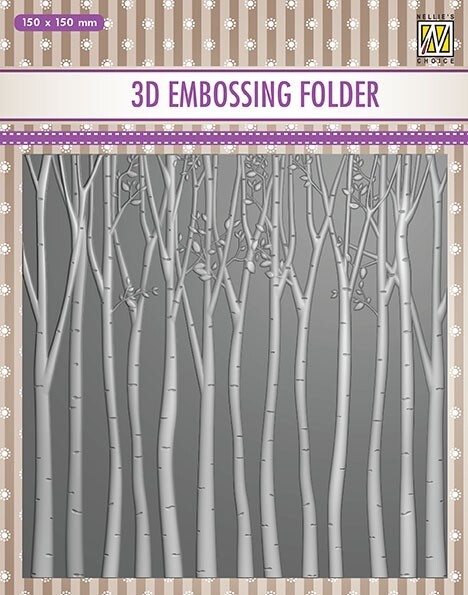 Nellie Snellen 3D Embossing Folder 6x6 Birch Trees EF3D013