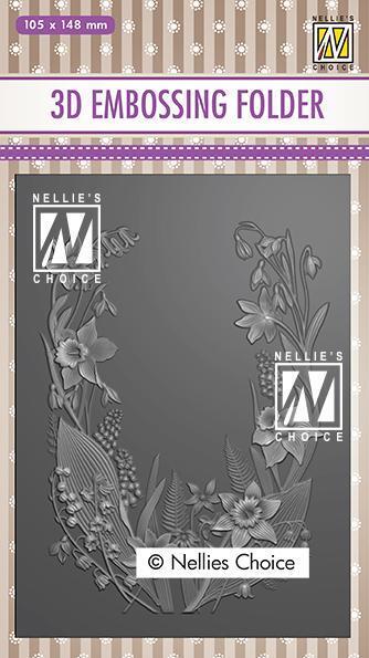Nellie Snellen 3D Embossing Folder Flower Frame EF3D020