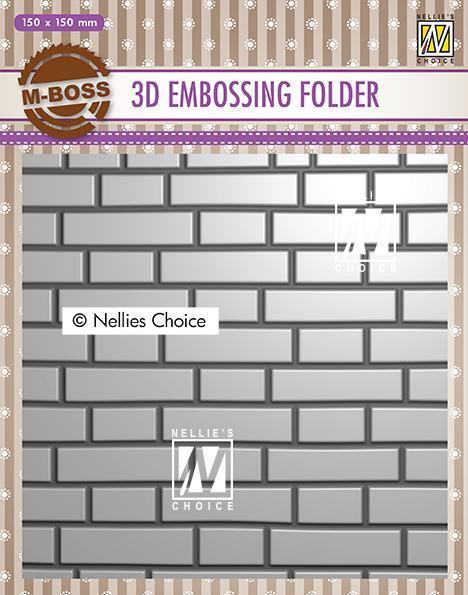 Nellie Snellen 3D Embossing Folder 6x6 Brick Wall EF3D023