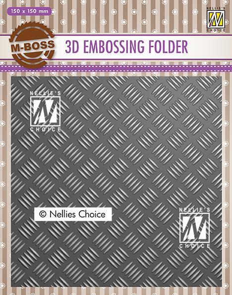 Nellie Snellen 3D Embossing Folder 6x6 Strip Pattern Diamond Plate EF3D024