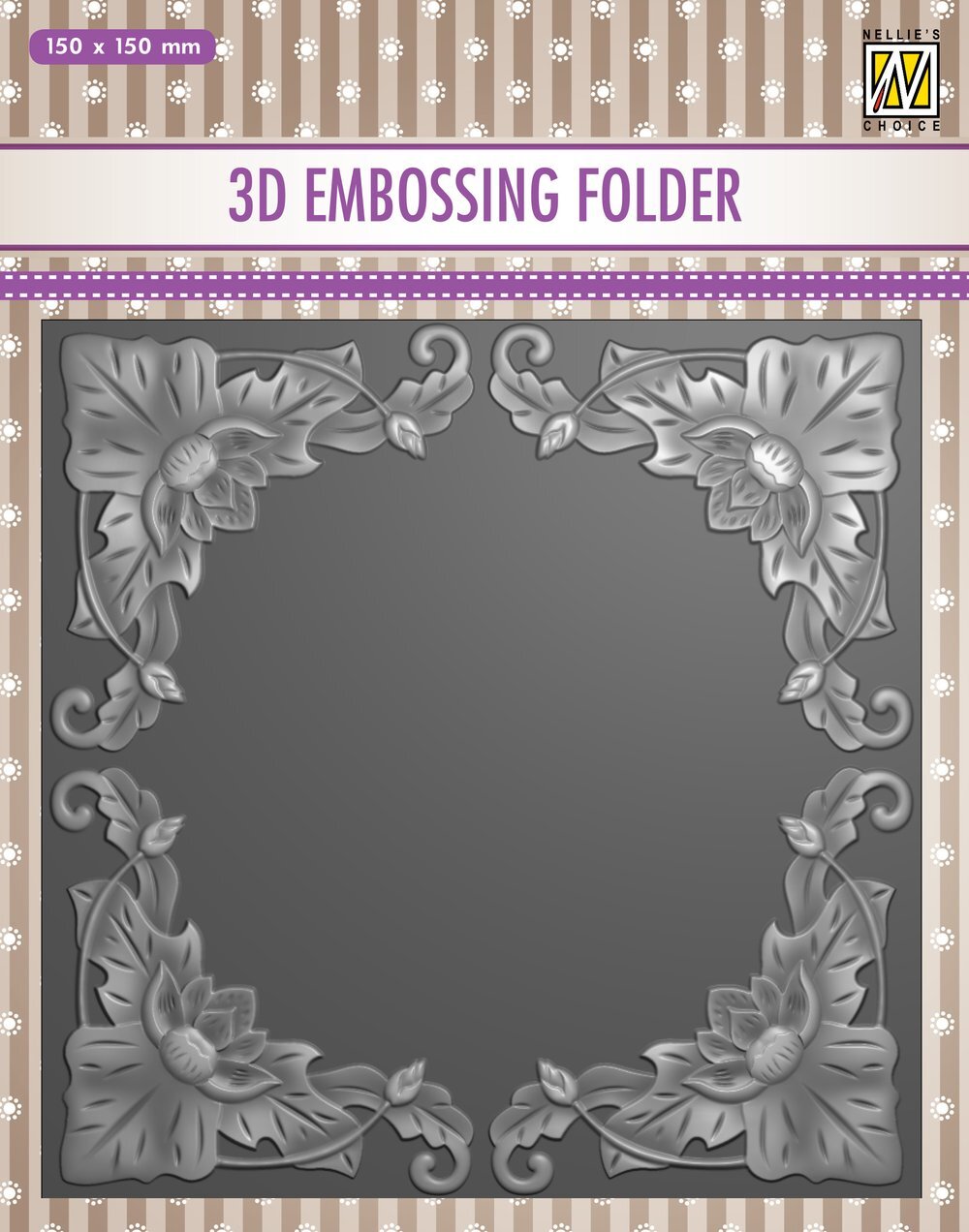 Nellie Snellen 3D Embossing Folder 6x6 Exotic Flower Frame EF3D028