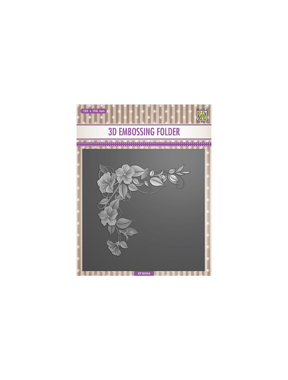 Nellie Snellen 3D Embossing Folder Flower Corner 1 EF3D054