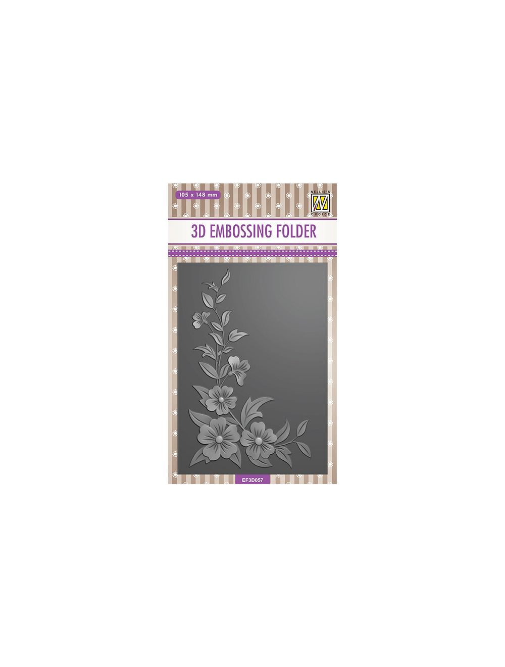 Nellie Snellen 3D Embossing Folder Flower Corner 2 EF3D057