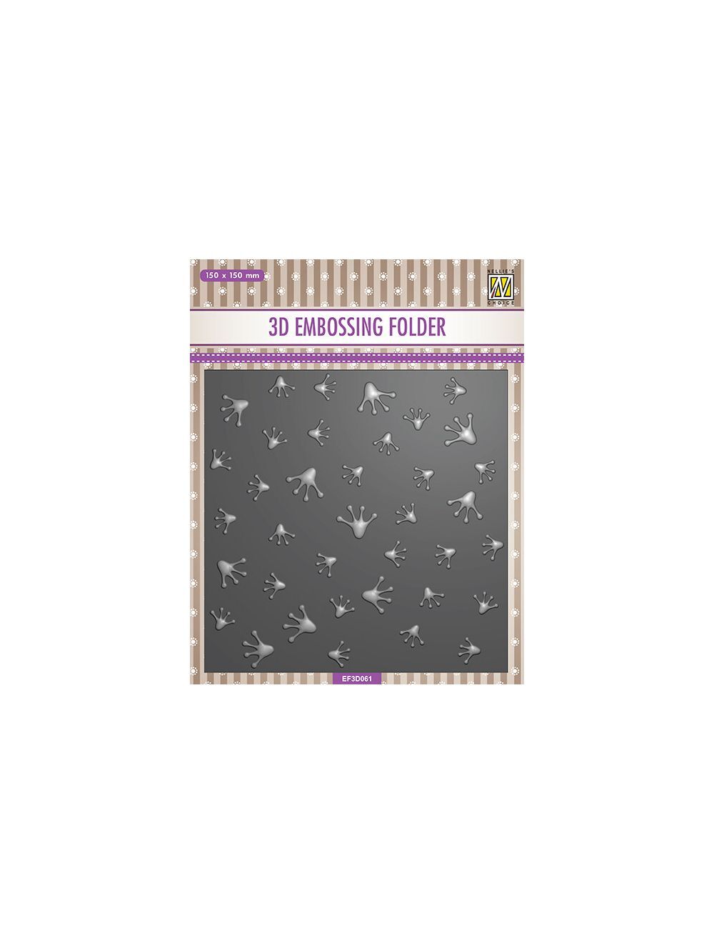 Nellie Snellen 3D Embossing Folder Frog Footprints EF3D061