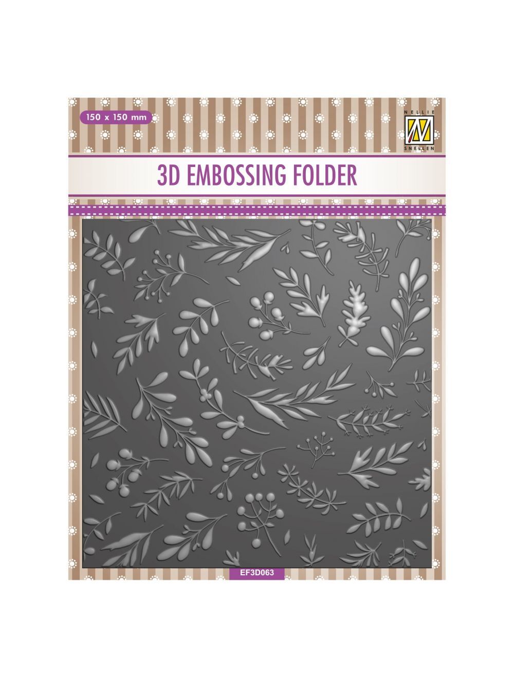 Nellie Snellen 3D Embossing Folder Branches and Berries EF3D063