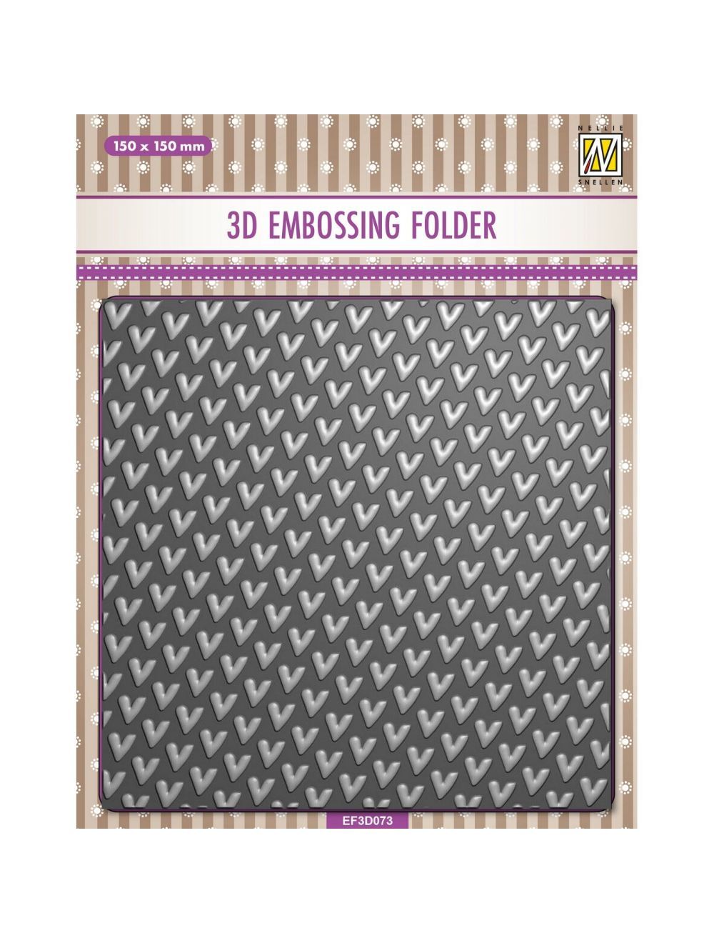 Nellie Snellen Background 3D Embossing Folder Hearts EF3D073