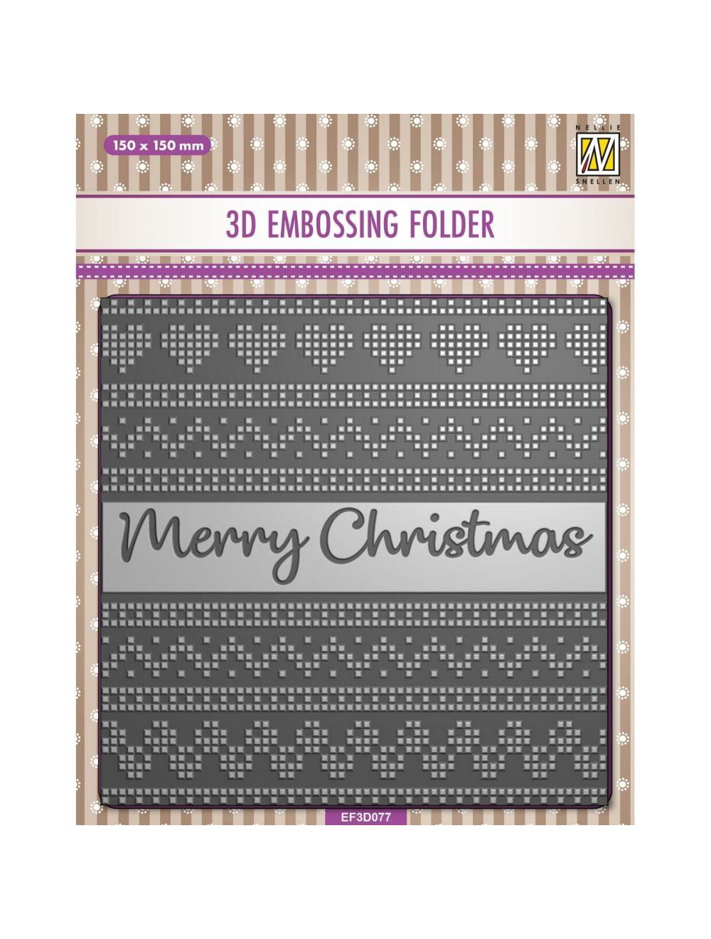 Nellie Snellen Background 3D Embossing Folder - Merry Christmas - EF3D077