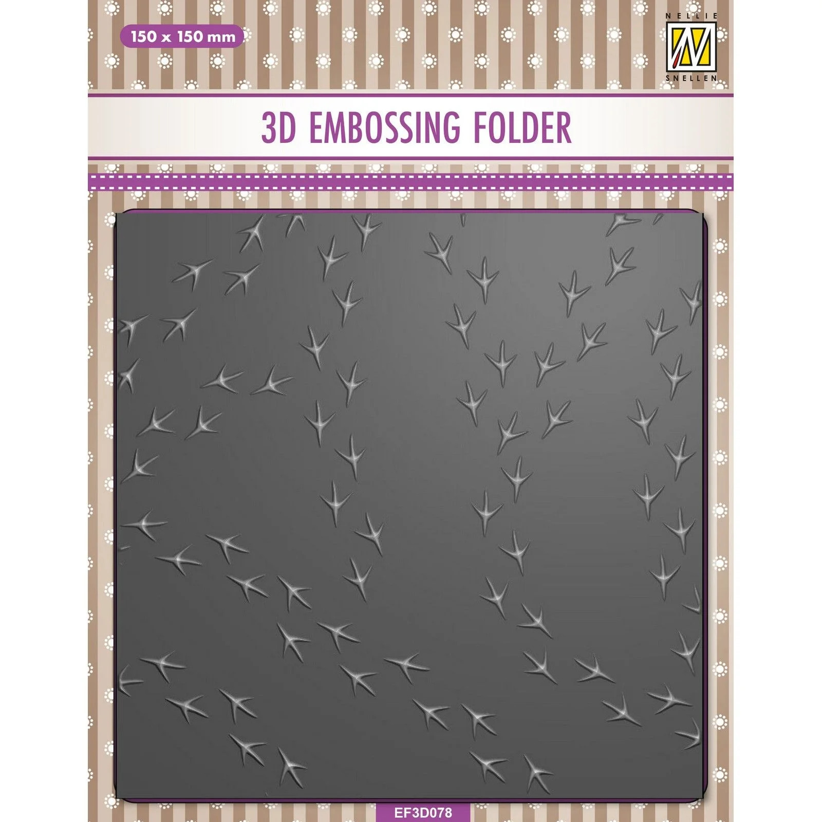 Nellie Snellen Background 3D Embossing Folder - Birdfeet - EF3D078
