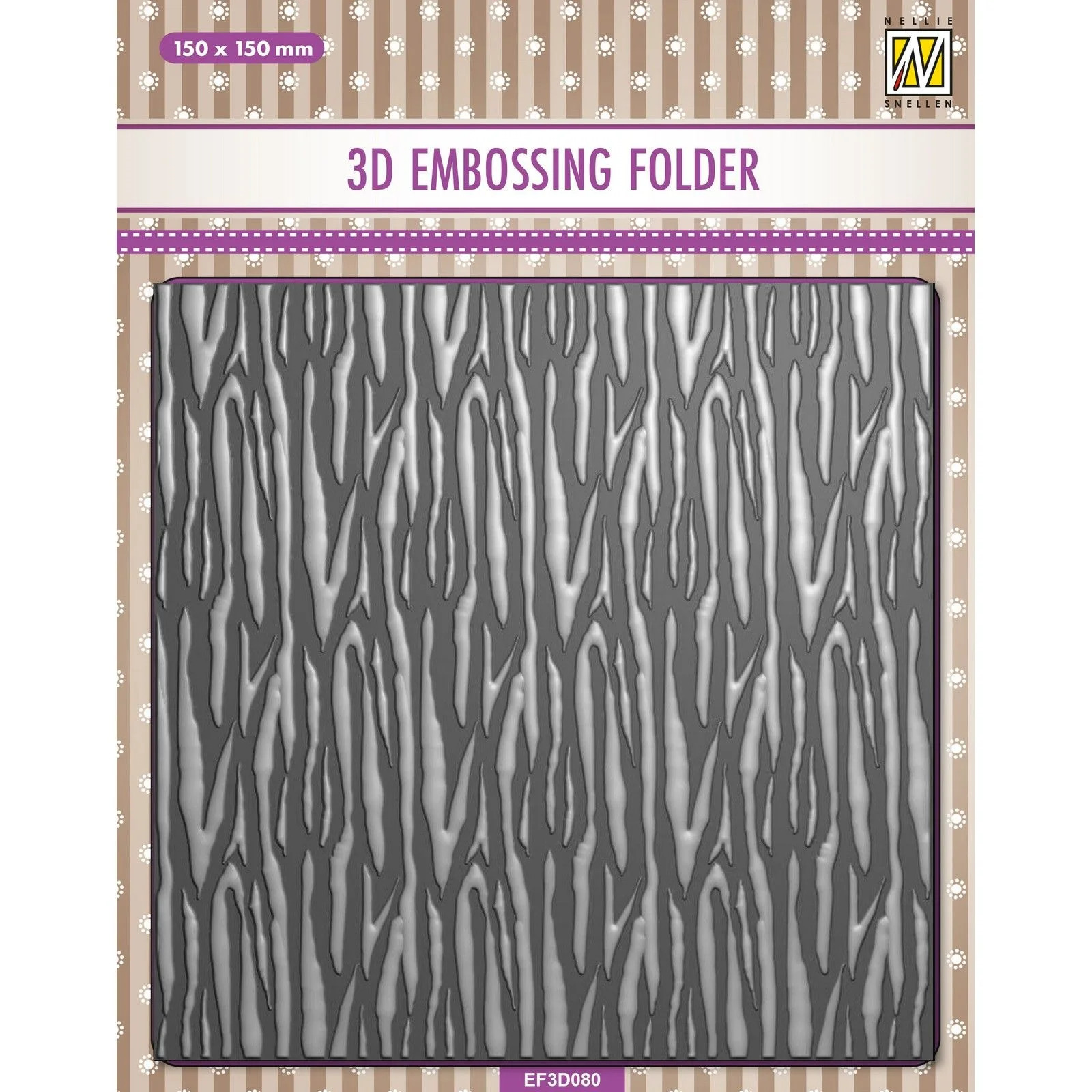 Nellie Snellen Background 3D Embossing Folder - Zebra - EF3D080