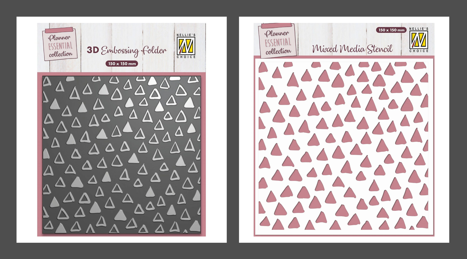 Nellie’s Choice 3D Embossing Folder and Stencil Bundle - Triangles