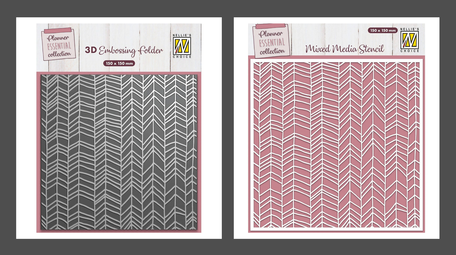 Nellie’s Choice 3D Embossing Folder and Stencil Bundle - Chevron
