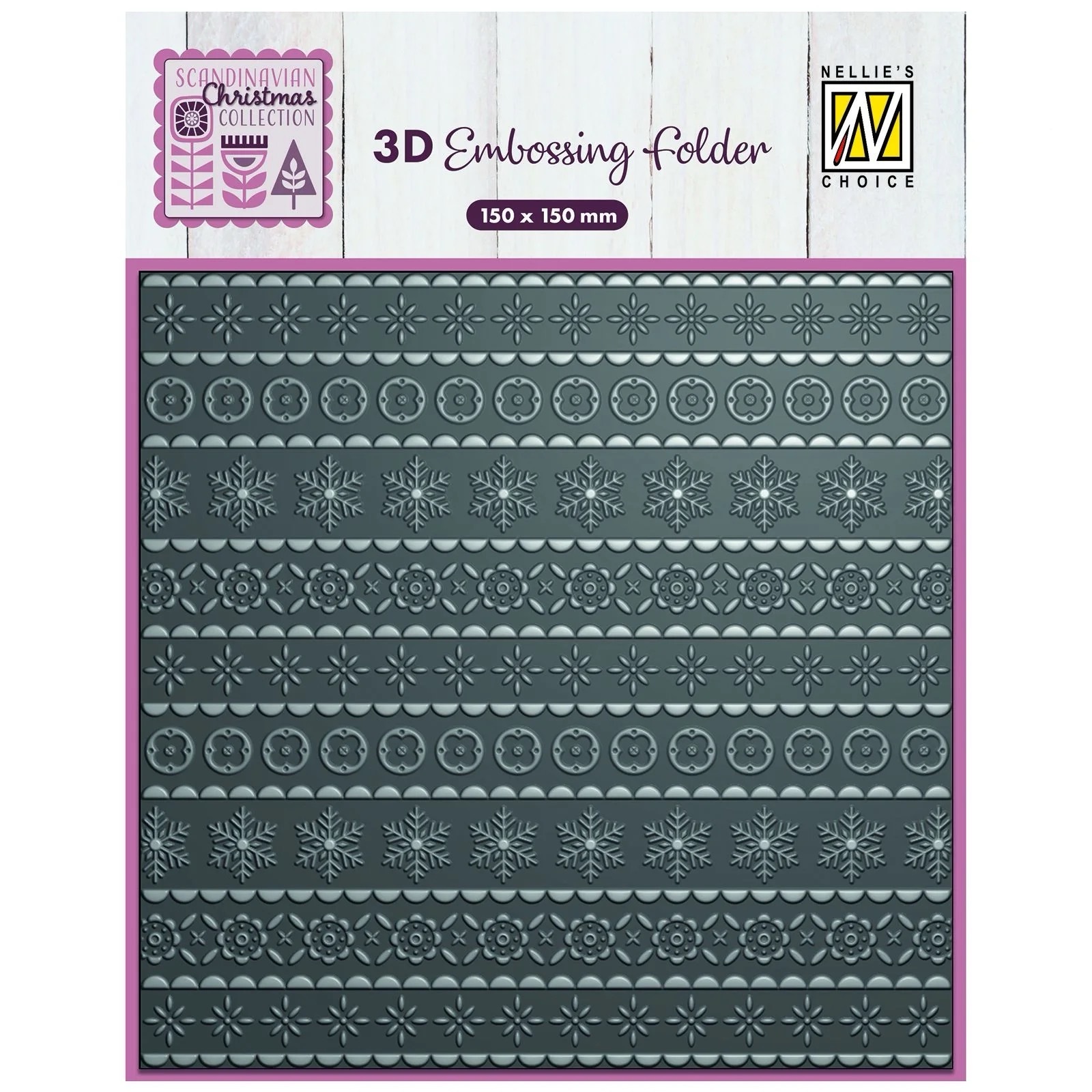Nellie’s Choice 3D Embossing Folder - Scandinavian Christmas - EF3D095