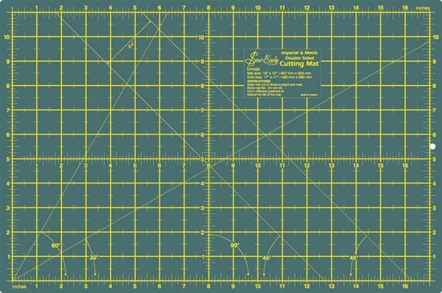Sew Easy Double Sided Self Healing Cutting Mat Medium 18 x 12 45cm x 30cm 