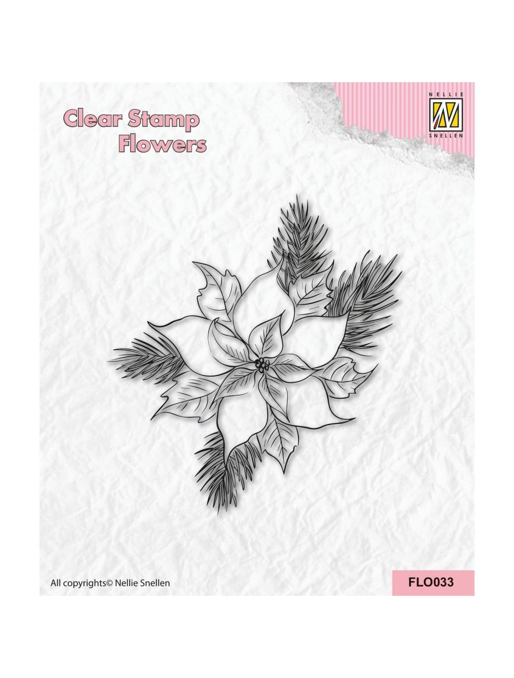 Nellie Snellen Flower Stamp - Poinsettia - FLO033