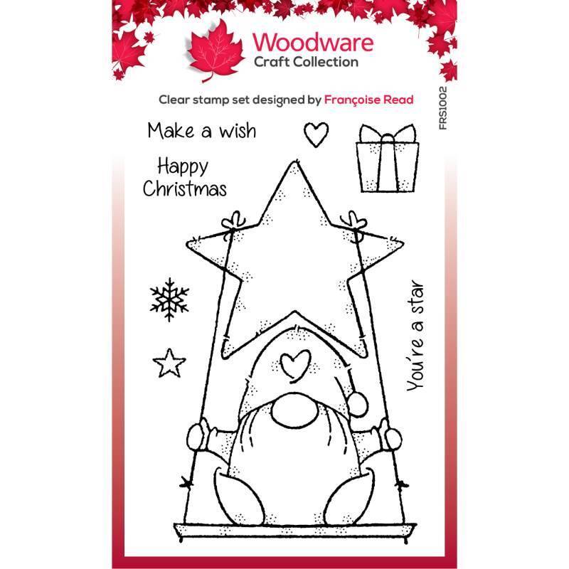 Woodware Clear Singles Star Gnome 4 in x 6 in Stamp Set FRS1002