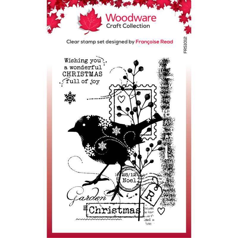 Woodware Clear Singles Christmas Robin 4 in x 6 in Stamp Set FRS1012