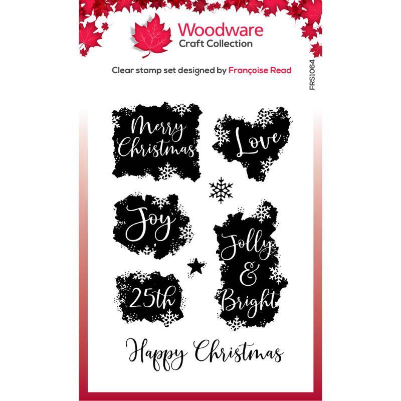 Woodware Clear Singles 4” x 6” Stamp Set - Christmas Patches - FRS1064