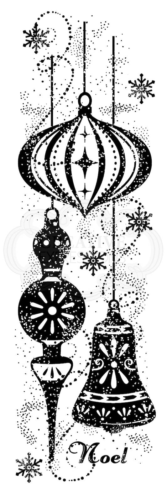 Woodware Clear Stamps Sparkly Baubles 8in x 2.6in