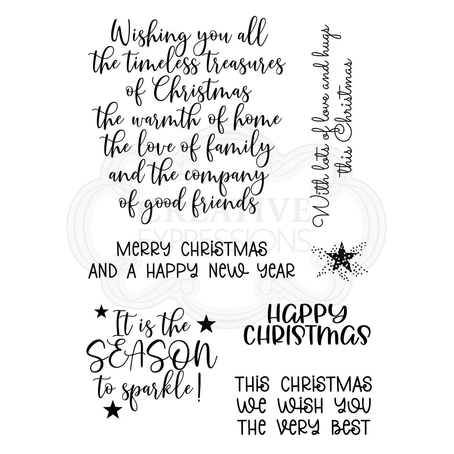 Woodware Clear Stamps Christmas Words