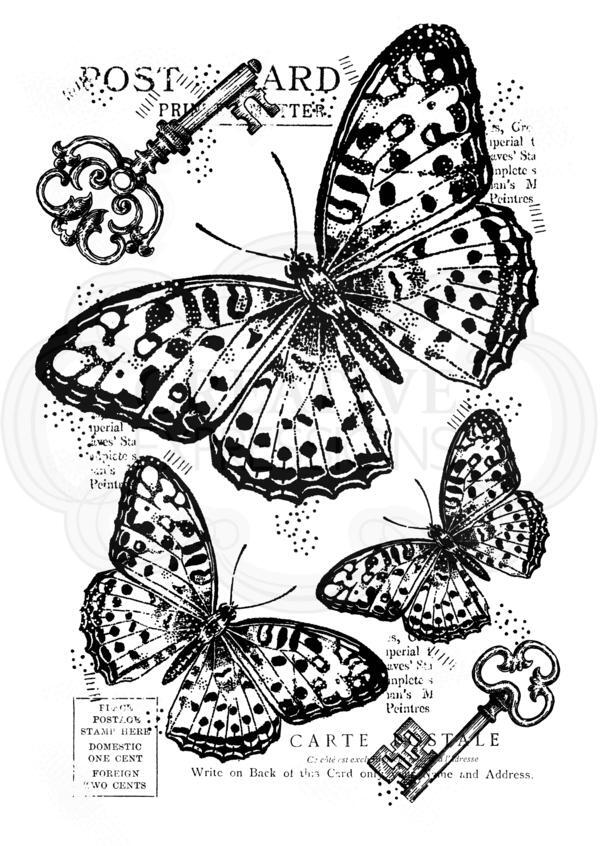 Woodware Clear Stamps Three Butterflies