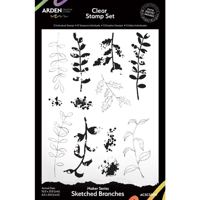 Arden Creative Clear Stamp Set - Laurel Grove - Sketched Branches