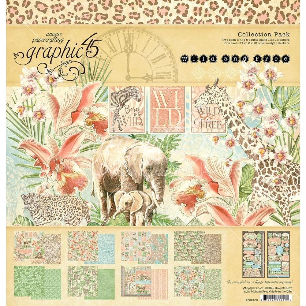 Graphic45 Collection Pack 12x12 Double-Sided - Wild and Free