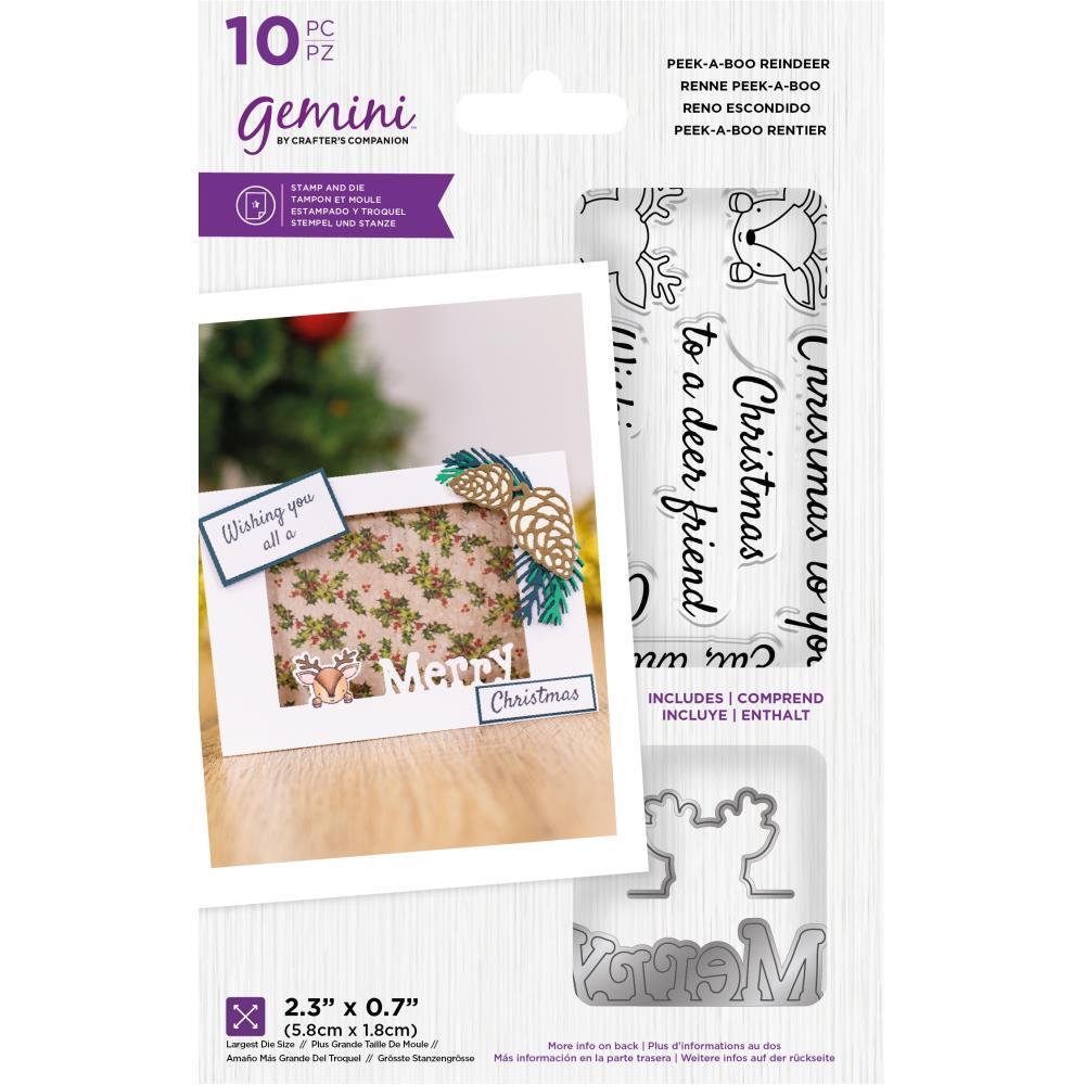 Gemini Peek-A-Boo Stamps and Dies Reindeer