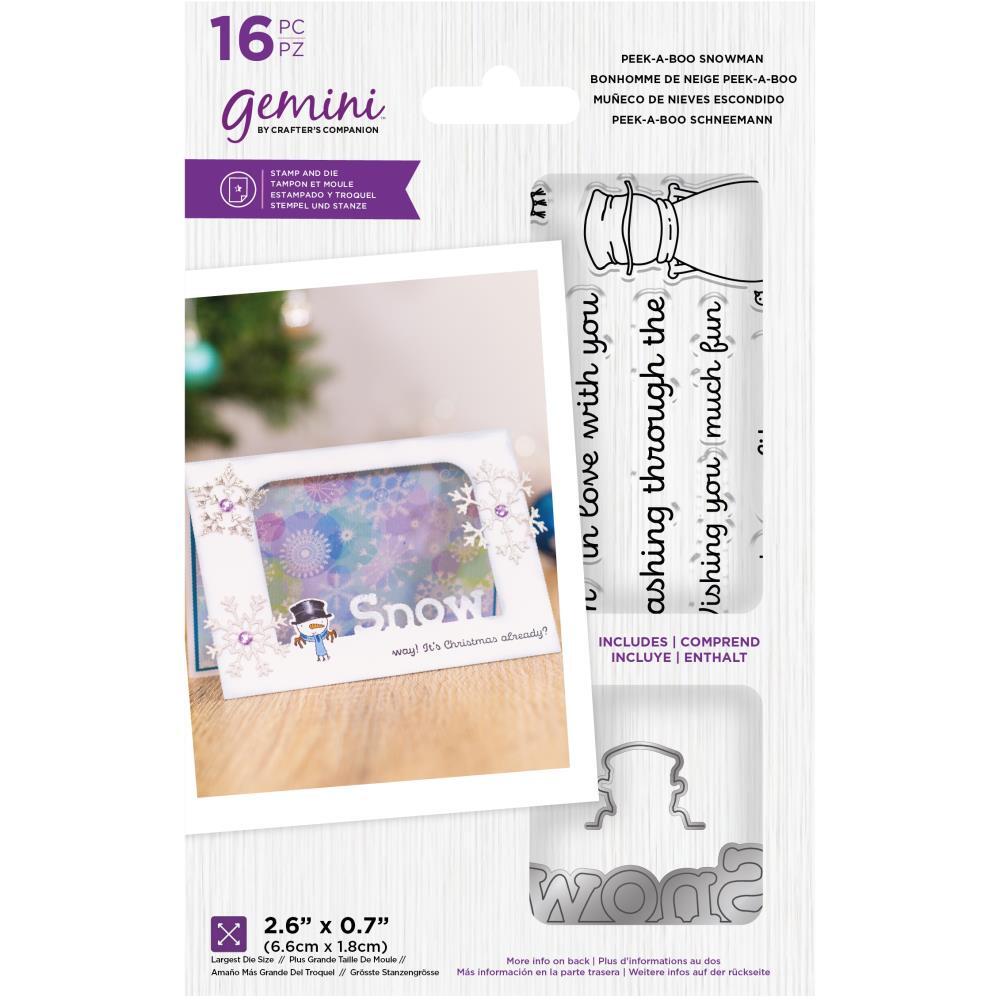 Gemini Peek-A-Boo Stamps and Dies Snowman