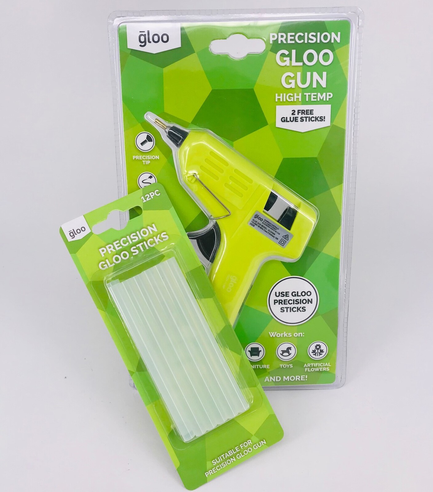 Gloo Glue Gun High Temp with Precision Nozzle + 14 Glue Sticks