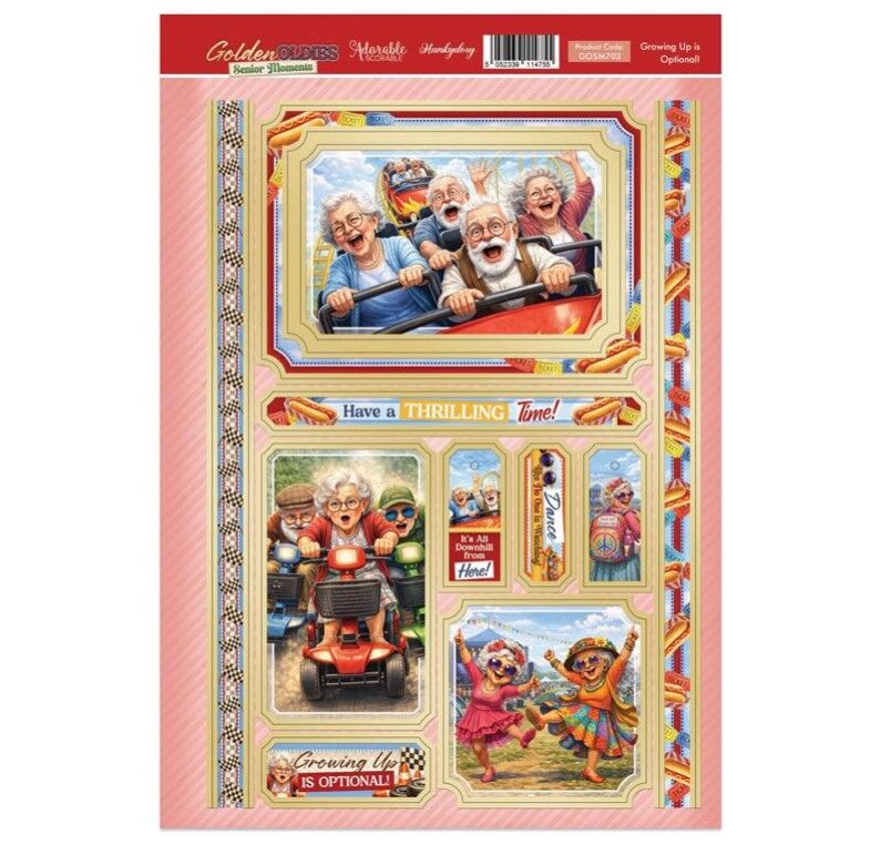 Hunkydory - Growing Up Is Optional - Golden Oldies Senior Moments Topper Sheet